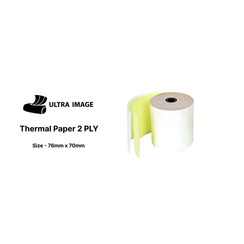 Ultra Image Thermal Paper 76x70mm 2Ply White and Yellow